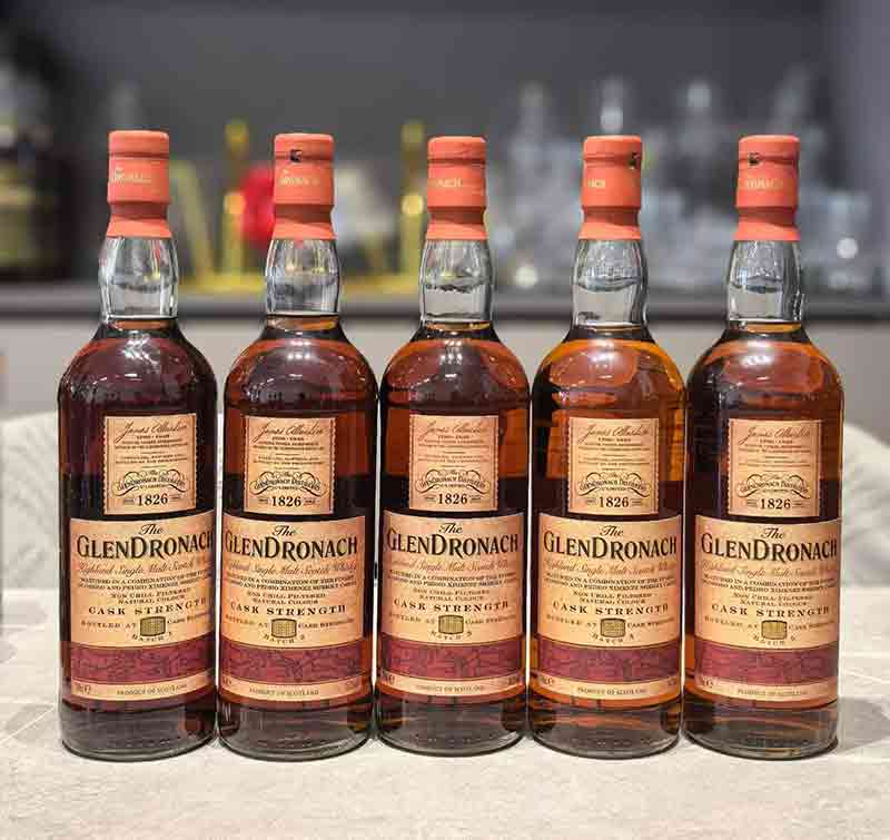 格蘭多納 GlenDronach Cask Strength 批次 1 至 5 經典原酒組合