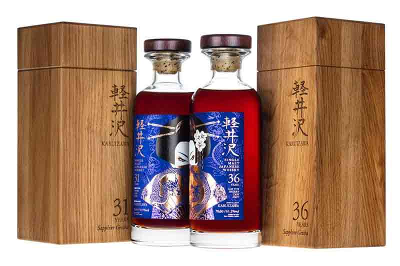 輕井澤 Karuizawa「第六代 藍寶石藝妓（藍底鏡像）」31年雪莉桶 & 36年雪莉桶特仕雙樽珍藏版日本威士忌
